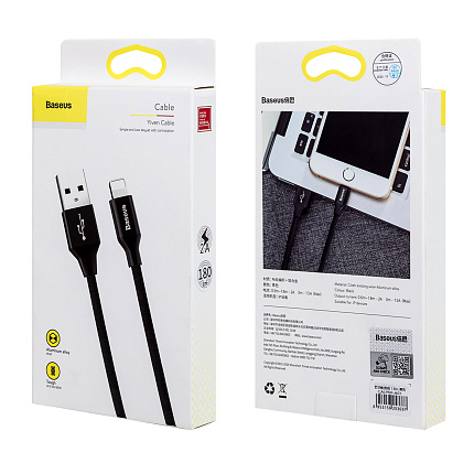 фото Кабель USB Lightning 1.8M 2A Yiven Cable Baseus черный CALYW-A01